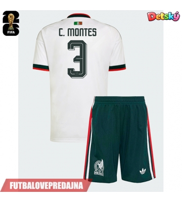 Lacne Dětský Futbalové dres Mexiko Cesar Montes #3 MS 2026 Krátky Rukáv - Preč (+ trenírky)